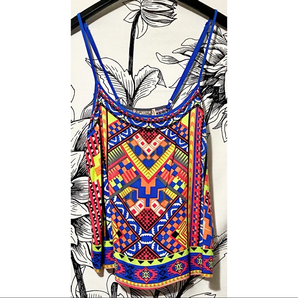 Flying Tomato Abstract Neon Tank